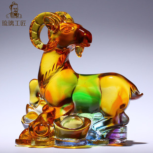 精选琉璃十二生肖龙兔马牛摆件风水招财吉祥物办公室装饰乔迁新居