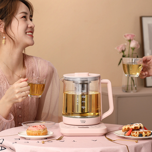 精选小浣熊养生壶家用多功能小型花茶壶煮茶器全自动玻璃办公室烧