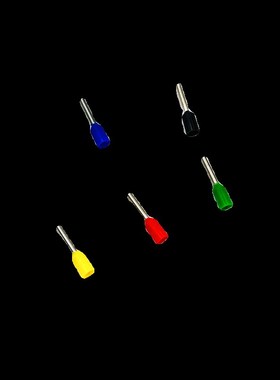 管型针形预绝缘端子头冷压接线棍鼻E7506/E7508/E7510/E7512紫铜