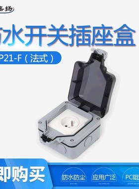 IP66户外防水插座盒 室外浴室墙壁防水开关插座 法式单联