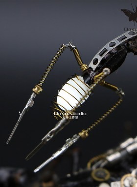 蒸汽朋克机械蝎子雨林蝎标本工艺品摆件彼得异蝎可发光氛围夜灯