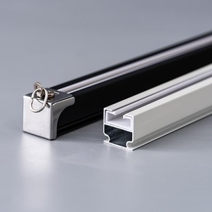 铝合金滑轨顶装侧装单杆双杆罗马杆静音窗帘轨道挂钩直轨辅料配件
