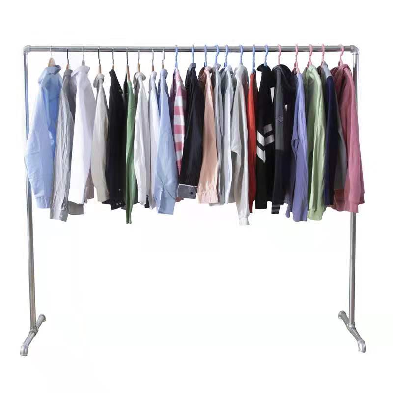 钢管晾衣架挂衣架阳台落r地立式单杆不锈家用卧室阳台晒被凉衣杆