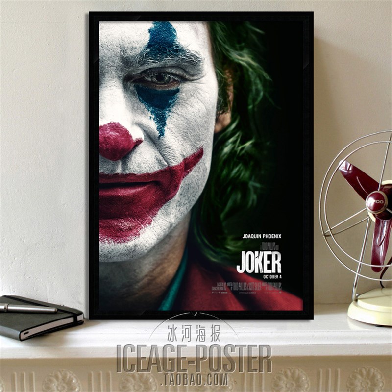 Joker小丑 电影o海报装饰画DC漫画复古怀旧壁画酒吧工业风有框挂