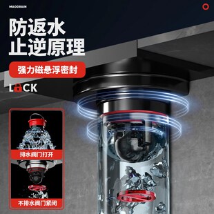 万康地漏短芯磁悬浮地漏芯移位防臭芯防返水卫生间下水道超薄芯
