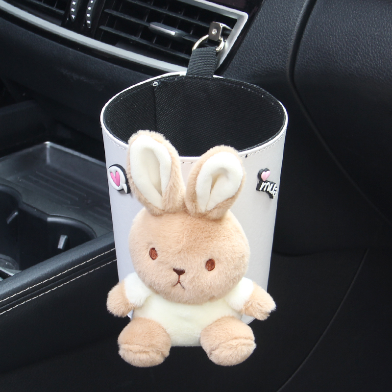 卡通车载垃圾桶汽车内用出风口后排收纳车上M置物垃圾袋挂式杂物