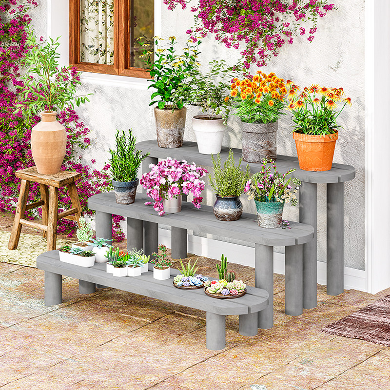 阳台防腐实木摆花架子落地式阶梯式户外靠墙多肉台阶花盆架置物架,鲜花速递/花卉仿真/绿植园艺,花架,淘宝优惠券,粉丝福利购,淘宝优惠卷