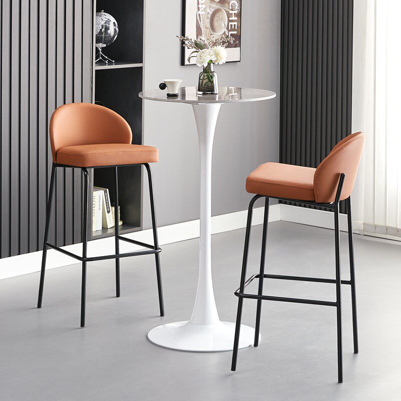 酒吧桌家用吧台桌子高脚岩板桌轻奢简约圆形桌子小户型靠墙餐厅桌