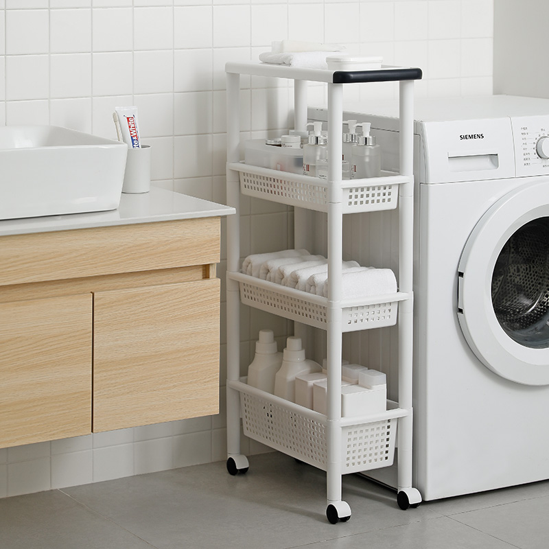 天马株式会社可i移动手推车浴室夹缝收纳架厨房置物架果蔬储物篮