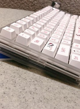 KT猫主题可爱原厂高度PBT机械键盘键帽65/75/87/98/100/104猫键帽