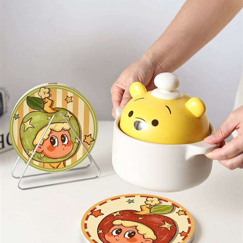 星星仔陶瓷隔热杯垫家用防烫耐高温锅垫碗垫防水餐桌加厚卡通桌垫