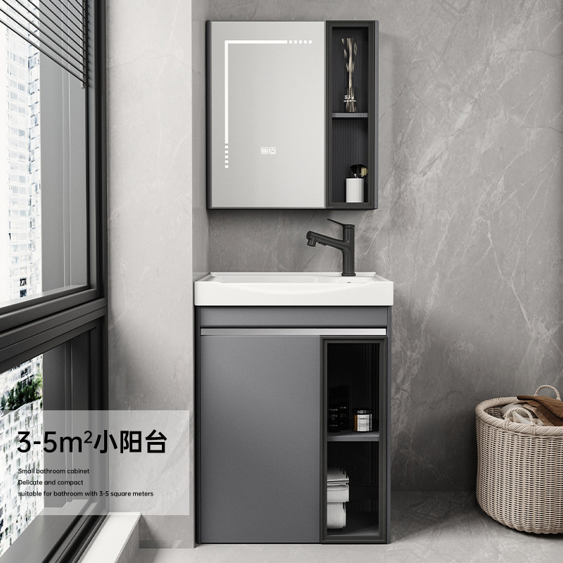 阳台不锈钢洗衣柜洗手洗脸台盆池带搓板一体落地小户型浴室柜组合