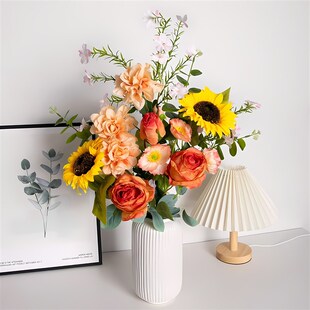 轻奢高端彷真花束假花高级感自然风手捧花客厅干花装饰摆件餐桌花