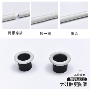 免打孔伸缩杆卧室窗帘罗马杆子晾衣浴室浴帘杆加厚静音单杆挂钩式