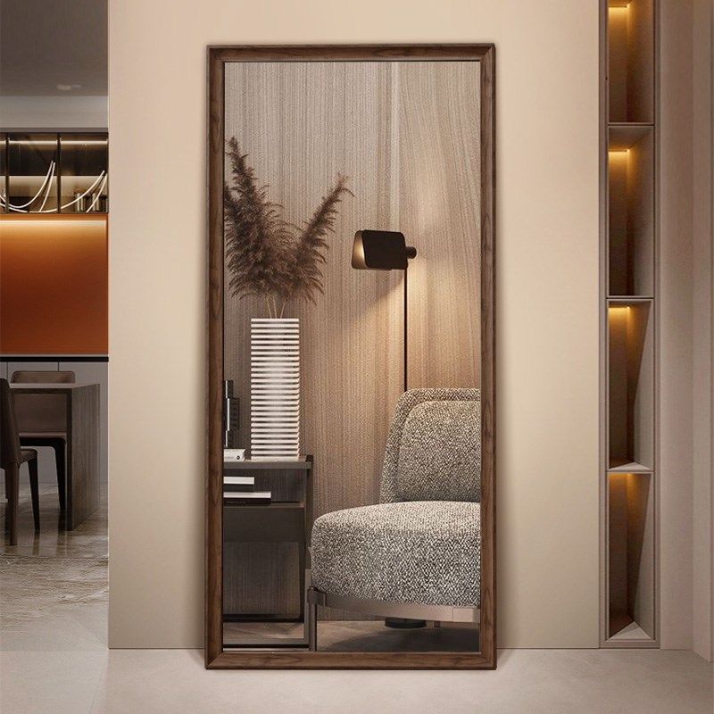 客厅镜子全身镜落地镜家t用女生卧室镜仿实木穿衣镜网红显瘦试衣