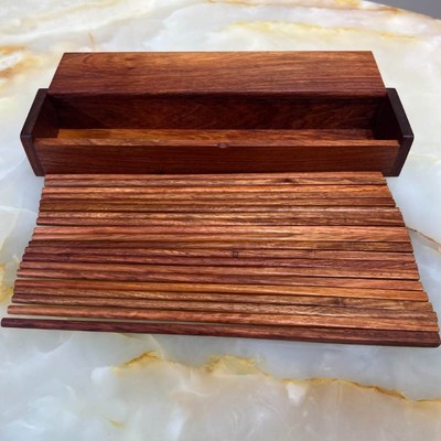 HM045缅甸花梨木筷子套装家用实木缅花筷子香木筷子