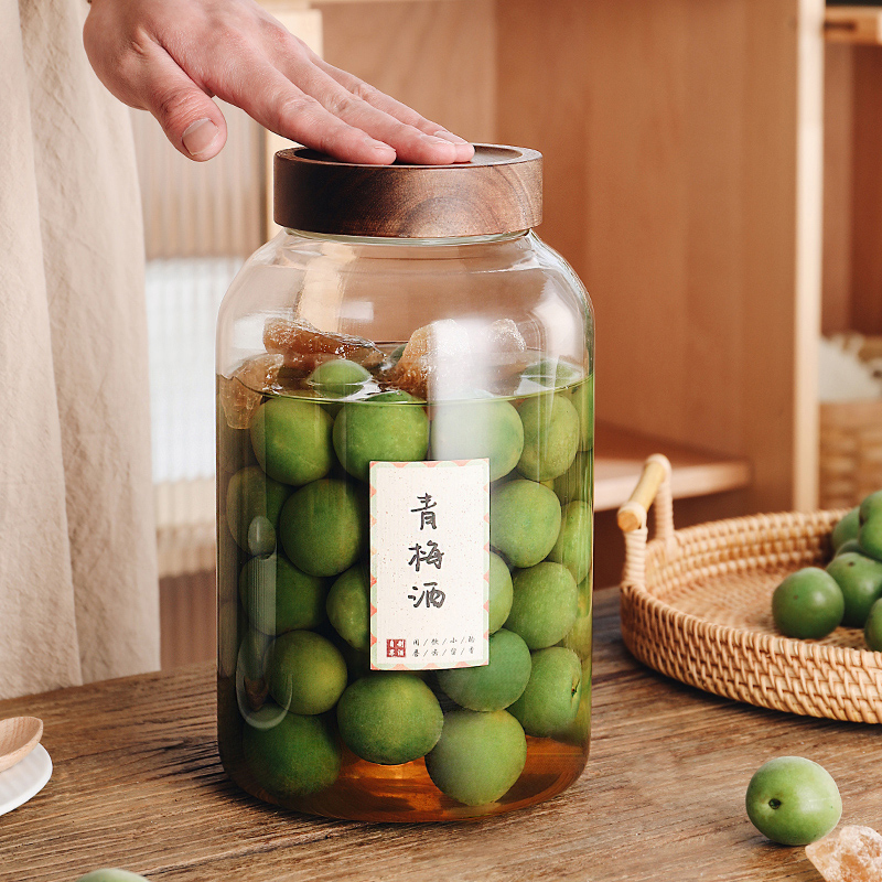 大号青梅泡酒玻璃瓶广口密u封罐菠萝酒瓶自酿酒罐果酒发酵酒桶酒