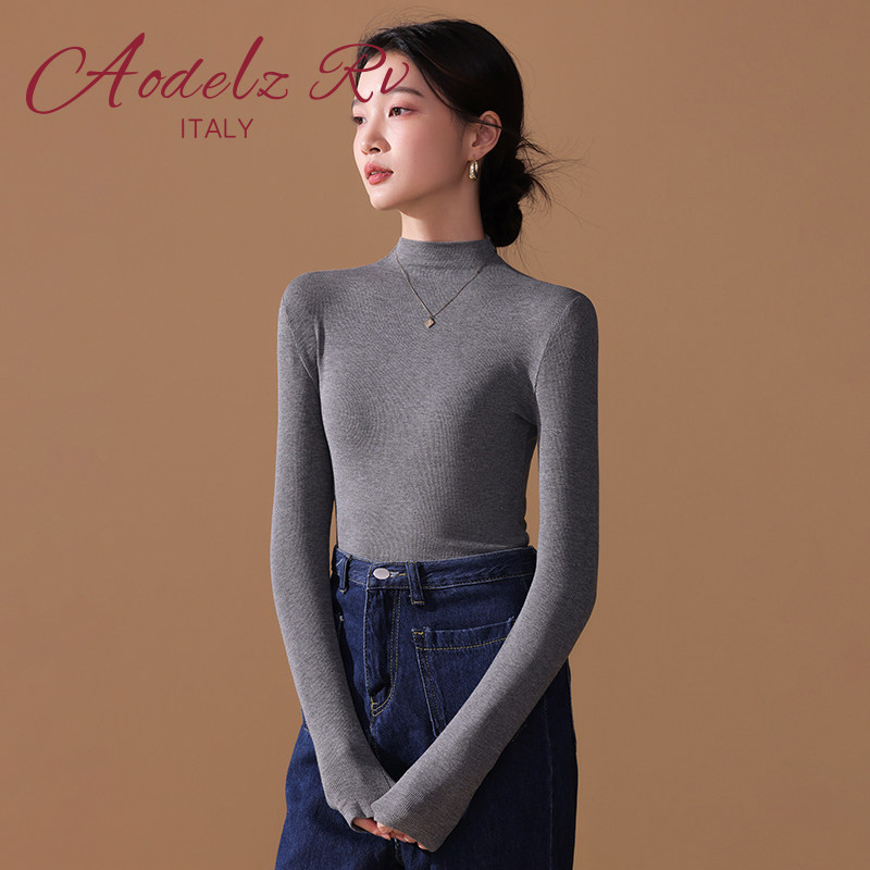 Aodelz RV/半高领打底衫女士春秋冬季新款内搭洋气高级感针织