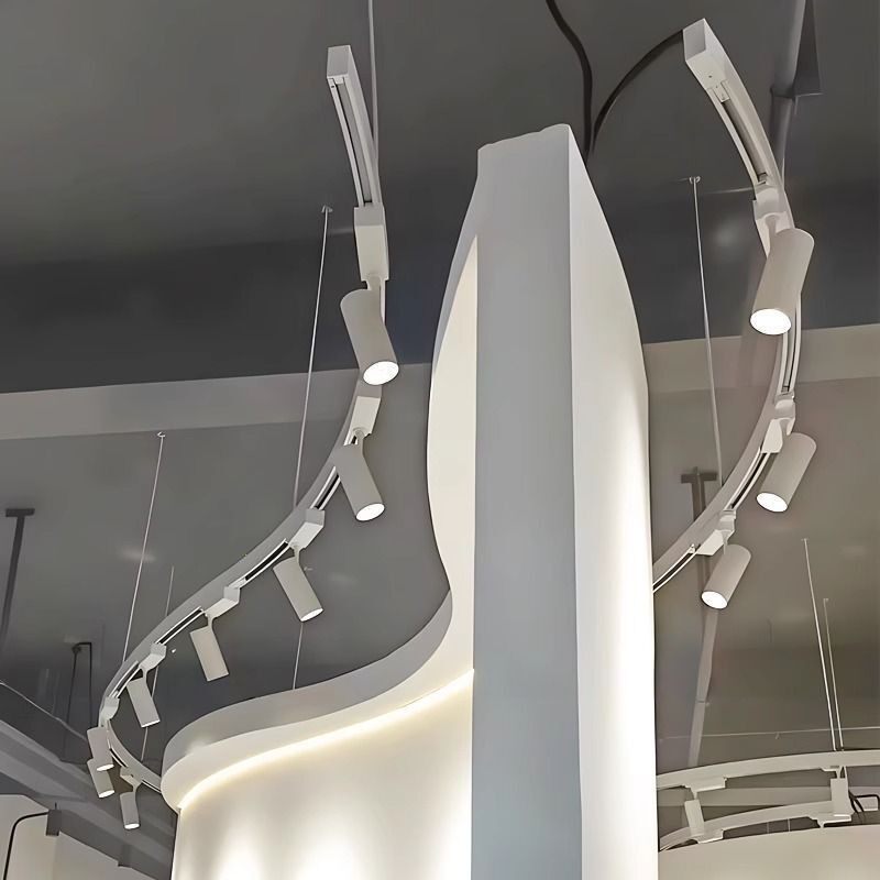 定制弧形二线轨道u形射灯led导轨散光直播间超亮商用服装店铺超市