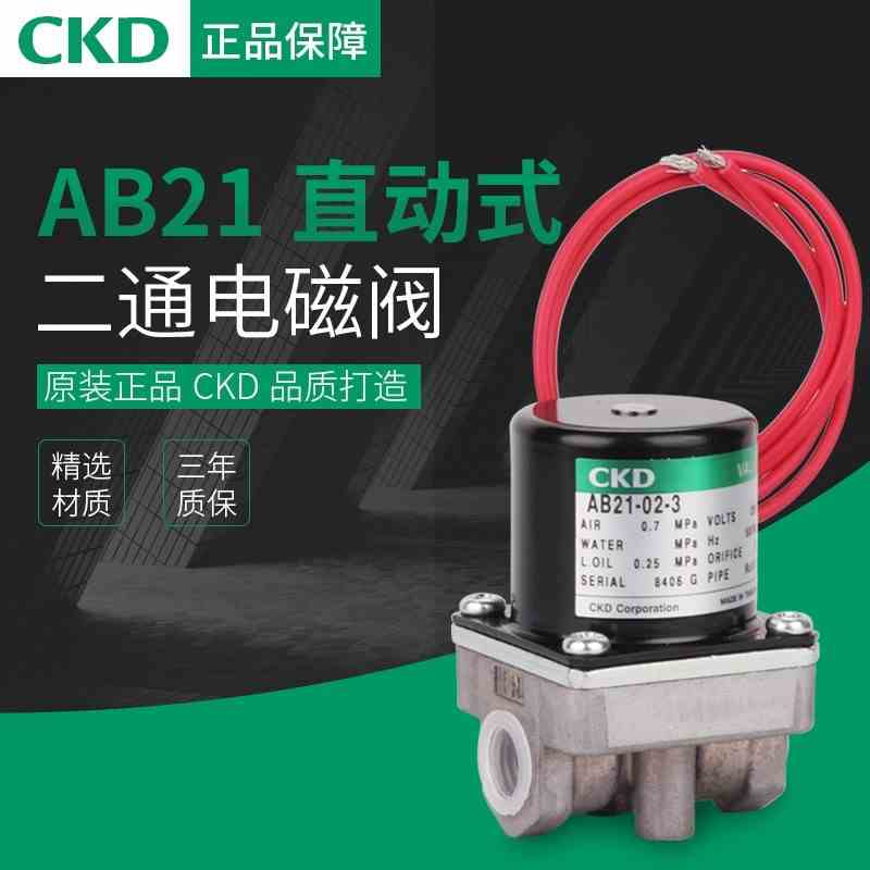 CKD电磁阀AB21-01/02-2/3/5/A/-AC220V-AC110V AB21-02-3-A-DC24V