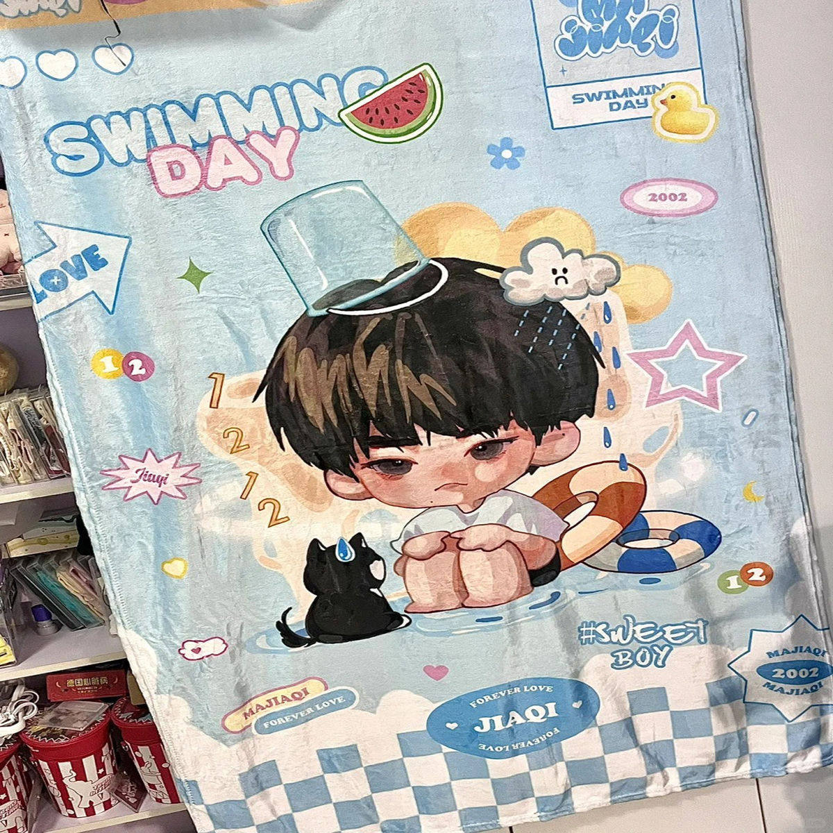 马嘉祺法兰绒毛毯床上盖毯被子公室沙发空调卡通动漫款蓬松,床上用品,休闲毯/毛毯/绒毯,淘宝优惠券,粉丝福利购,淘宝优惠卷