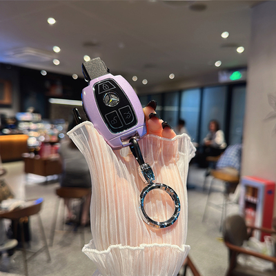 适用奔驰gla200钥匙套C200L壳A级a180L扣glc260L包B级260GLK 紫色