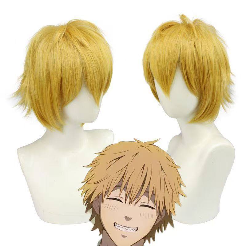 电锯人主角电次COS假发金黄色短发反翘动漫COS假发打毛顶易造型,模玩/动漫/周边/娃圈三坑/桌游,COSPLAY配件/道具/人偶服,淘宝优惠券,粉丝福利购,淘宝优惠卷
