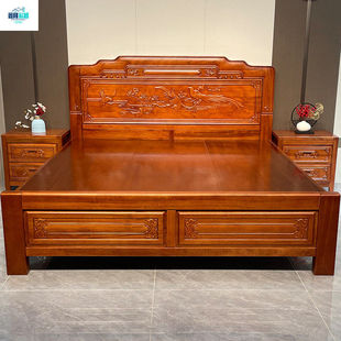 2025新款实木床金花梨木格木1.5m明清古典1.8m床全榫卯结构菠萝格