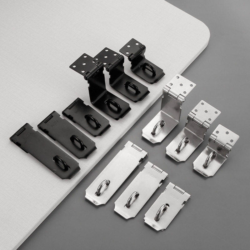 304不锈钢锁牌黑色老式带挂锁搭扣门栓防盗门扣加厚折叠90度锁扣,基础建材,暗插销,淘宝优惠券,粉丝福利购,淘宝优惠卷