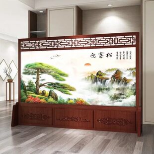 屏风隔断客厅 屏风办公客厅遮挡入门布艺座屏镂空玄关屏风新中式