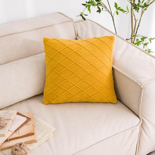 纯色抱枕轻奢风菱形格酒店民宿靠枕卧室沙发靠腰枕芯枕套床头靠垫