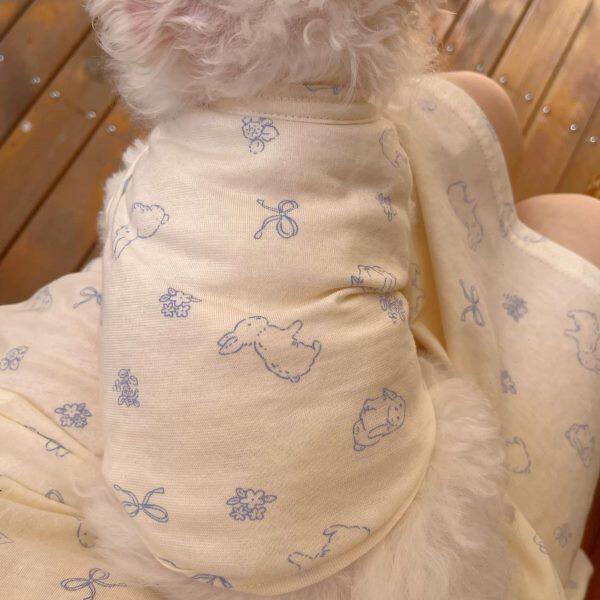 棉猫咪衣服比熊春夏裙小背心家居睡衣宠物狗泰迪薄款亲子装日韩狗