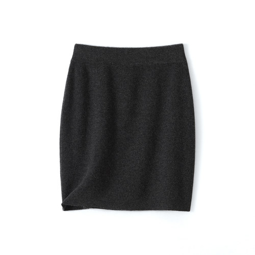 秋冬100纯羊毛一步裙针织半身裙女高腰显瘦百搭针织短款A字包臀裙