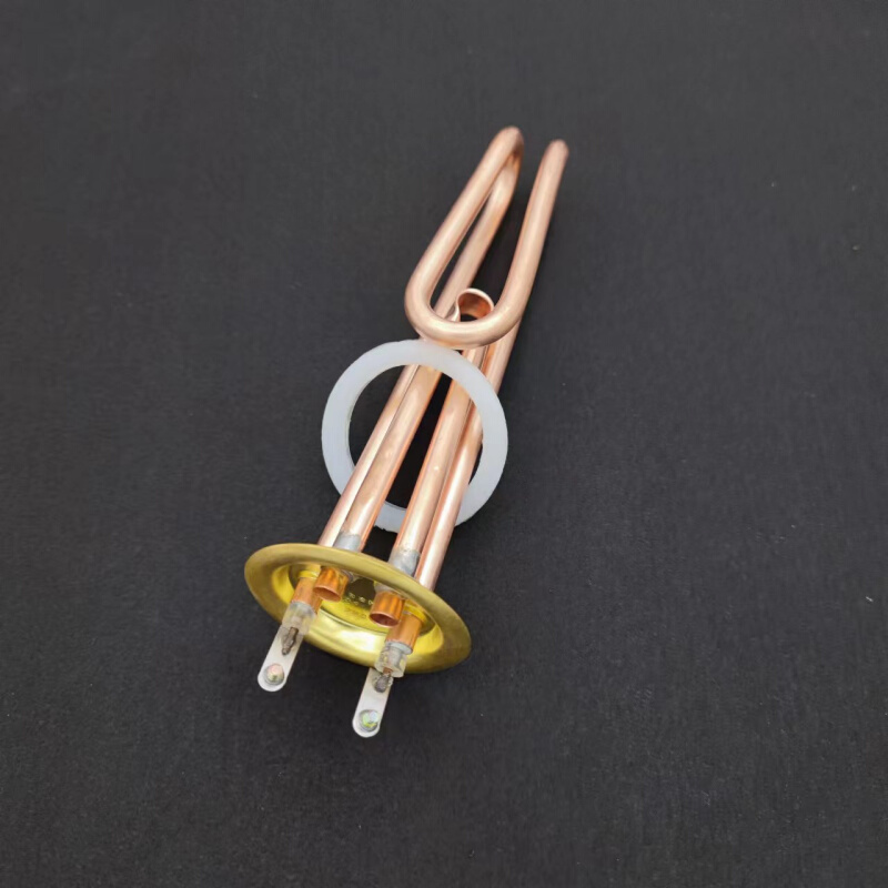 。商用开水器热水器紫铜加热管63MM圆盖双探温孔电热管热管220V3K