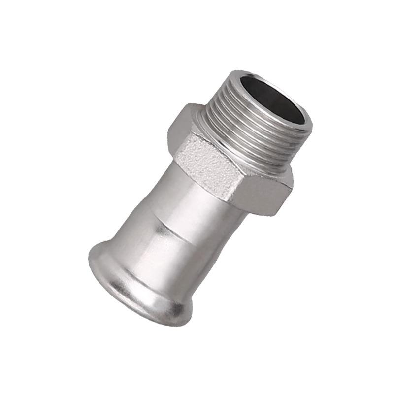 304/316L薄壁不锈钢欧标双卡压外丝直通接头饮用水给水管德标单卡