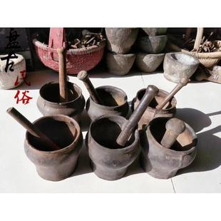 铸铁中药缸子捣药器具怀旧中医器具老物件收藏复古影视道具摆件
