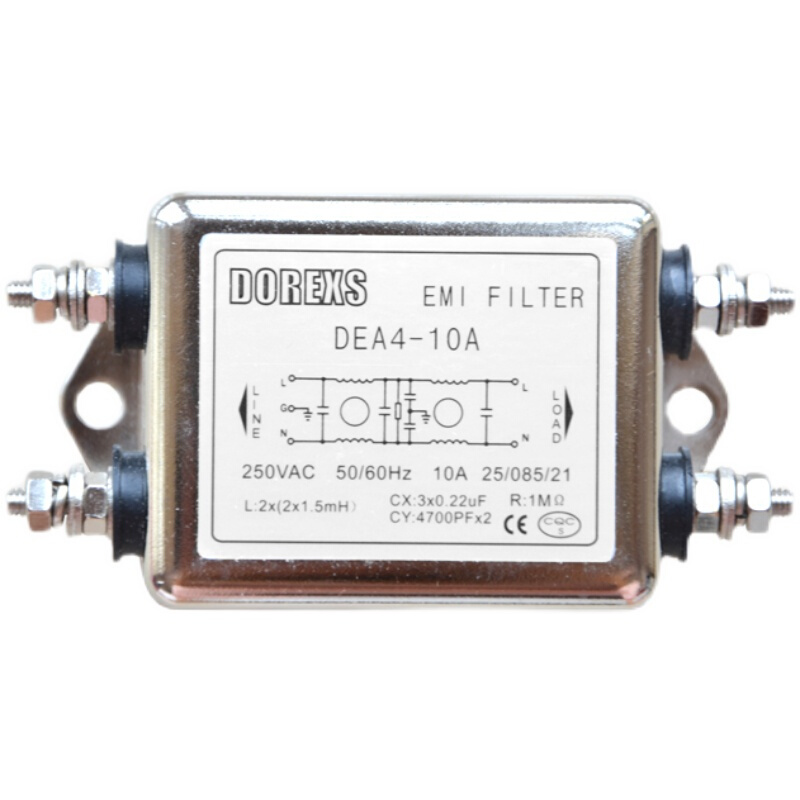 。DOREXS DEA4-10A EMI滤波器螺栓接线 交流220V电源净化器抗干扰