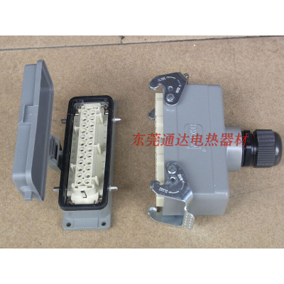 。西霸士 热流道 24针/矩形重载连接器 HDC-HE-024-2B开孔安装 顶
