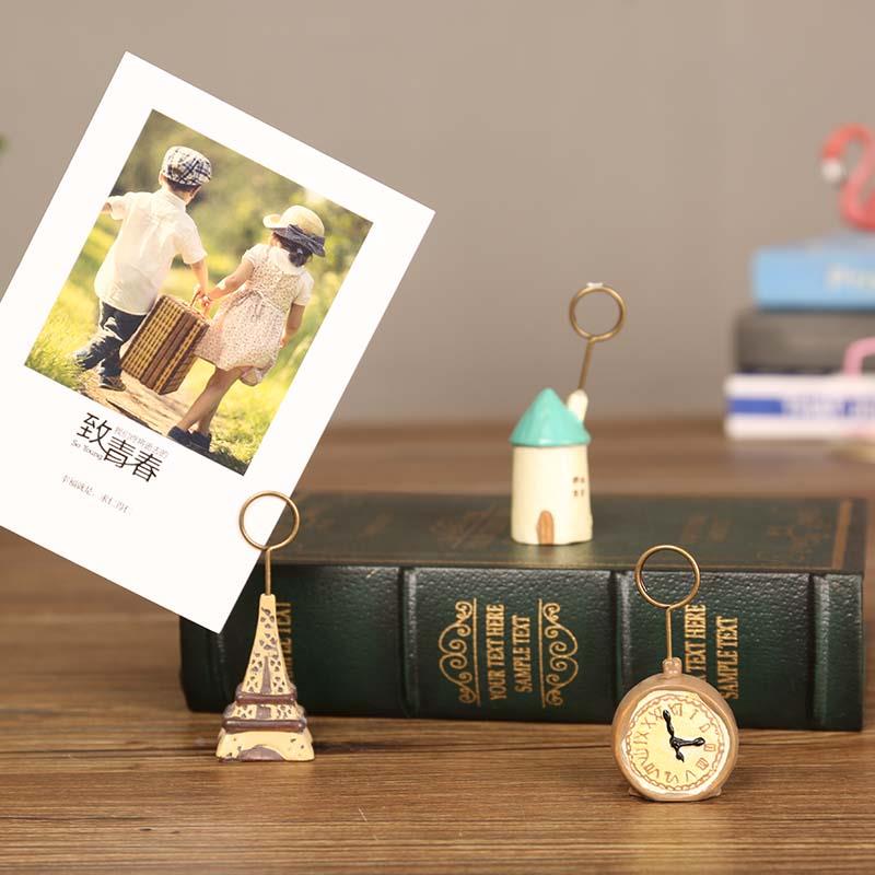 创意治愈系小物件摆件办公室立式举牌便签照片夹书桌面装饰品摆设