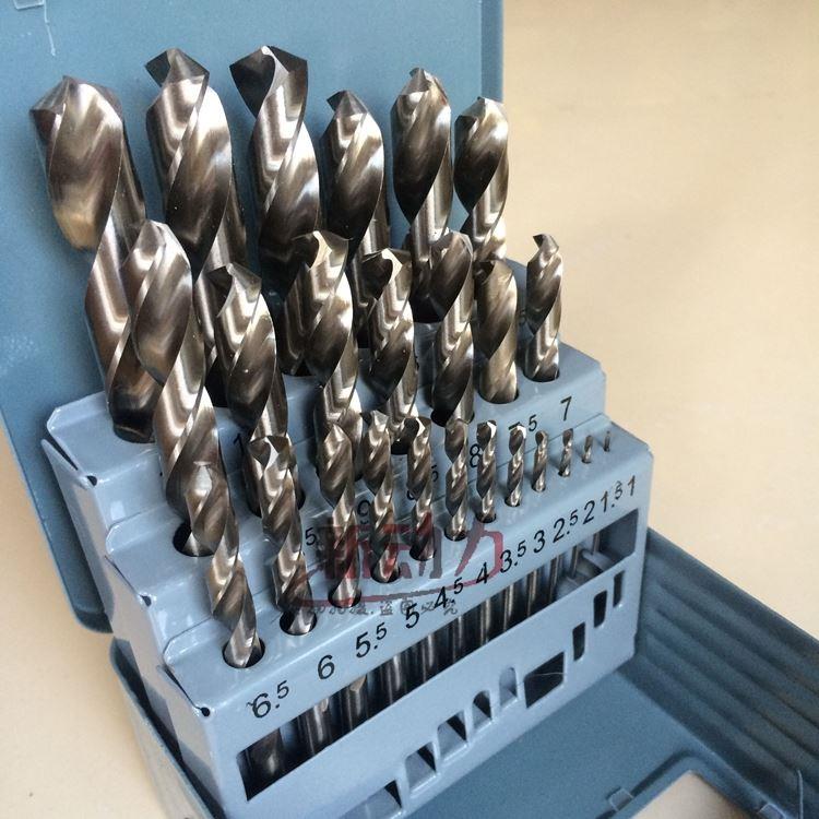 全磨制6542套装高速钢麻花钻头 角铁铝板 不锈钢薄板钻头13/19/25