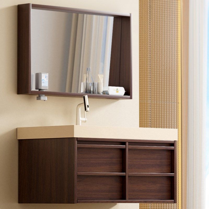 中古风浴室柜镜柜组合奶油亚克力陶瓷一体盆卫生间洗漱台手池定制,家装主材,浴室柜组合,淘宝优惠券,粉丝福利购,淘宝优惠卷