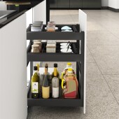 厨房全铝抽中抽调味篮橱柜阻尼多功能置物架侧拉篮收纳铝合金拉篮