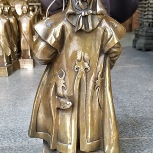 覆古纯铜一代天骄成吉思汗铁木真站像居家客厅办公室风水铜像摆件