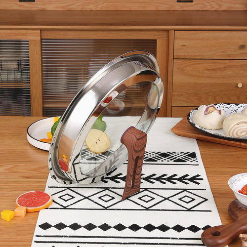 不锈钢锅盖加高拱形家用炒锅盖子32CM30cm34钢化玻璃盖炒锅盖圆形