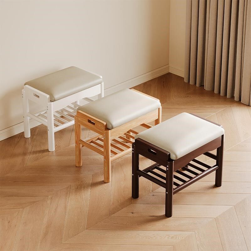 实木宿舍小公寓入口换鞋凳现代简约鞋架家庭门口入口凳长穿鞋凳