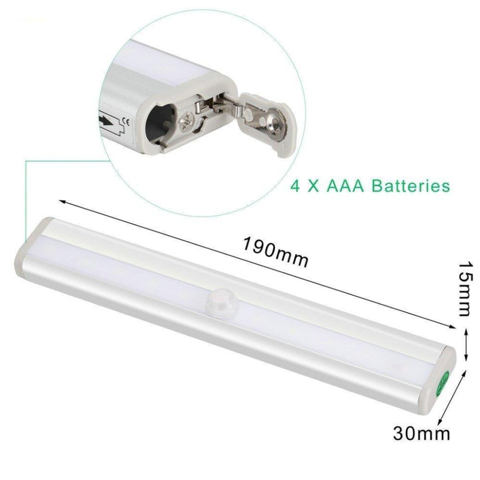 L0406 USB可充800MAH 10LED红外人体感应灯 橱柜小夜灯长条铝条灯
