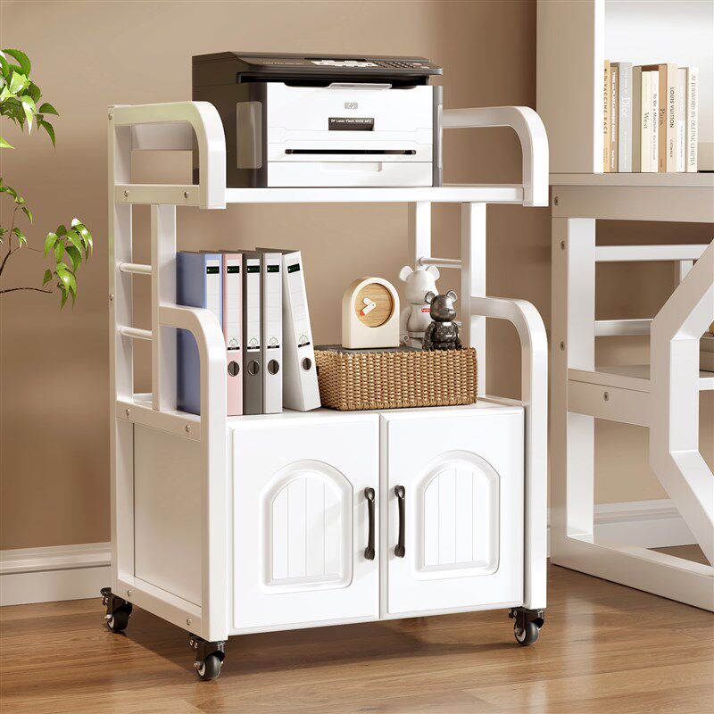 小型打印机移动边柜办公置物架家用收纳储藏抽屉柜落地对开门窄柜