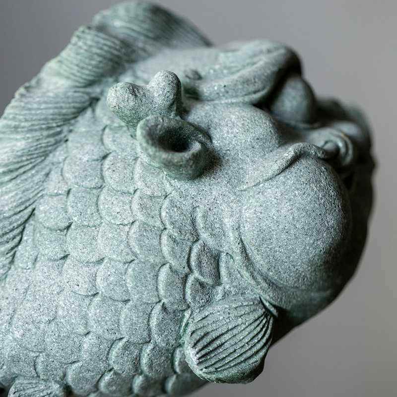 中式国潮逗兽记鱼龙装饰摆饰 青砂石瑞兽桌面茶宠鱼缸造景,家居饰品,桌面摆件,淘宝优惠券,粉丝福利购,淘宝优惠卷