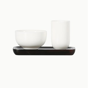 白瓷闻香杯乌龙茶演示指定茶具茶艺培训闻香杯套组白色品茗茶杯