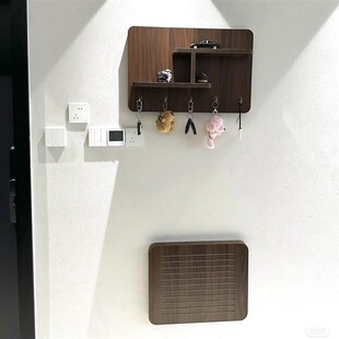 电表箱装饰画遮挡网红装饰画实木黑胡桃轻奢极简风配电箱改造挂画